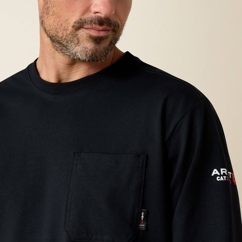 Playera Ariat FR con Logo Negro/ Limon