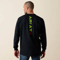 Playera Ariat FR con Logo Negro/ Limon