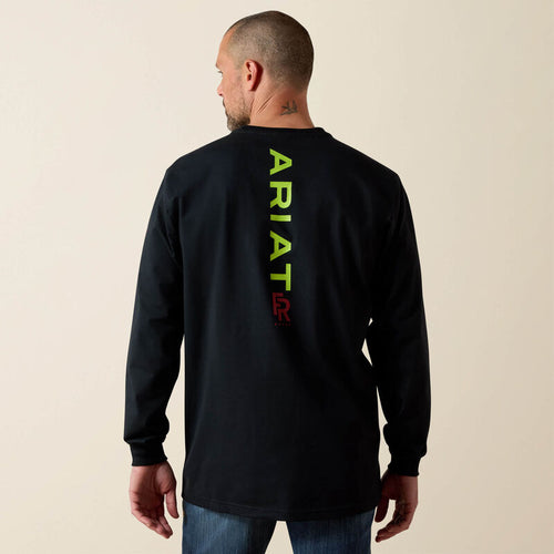 Playera Ariat FR con Logo Negro/ Limon