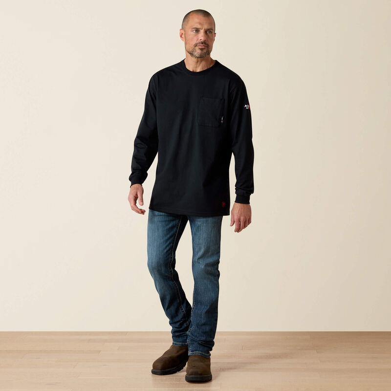 Playera Ariat FR con Logo Negro/ Limon
