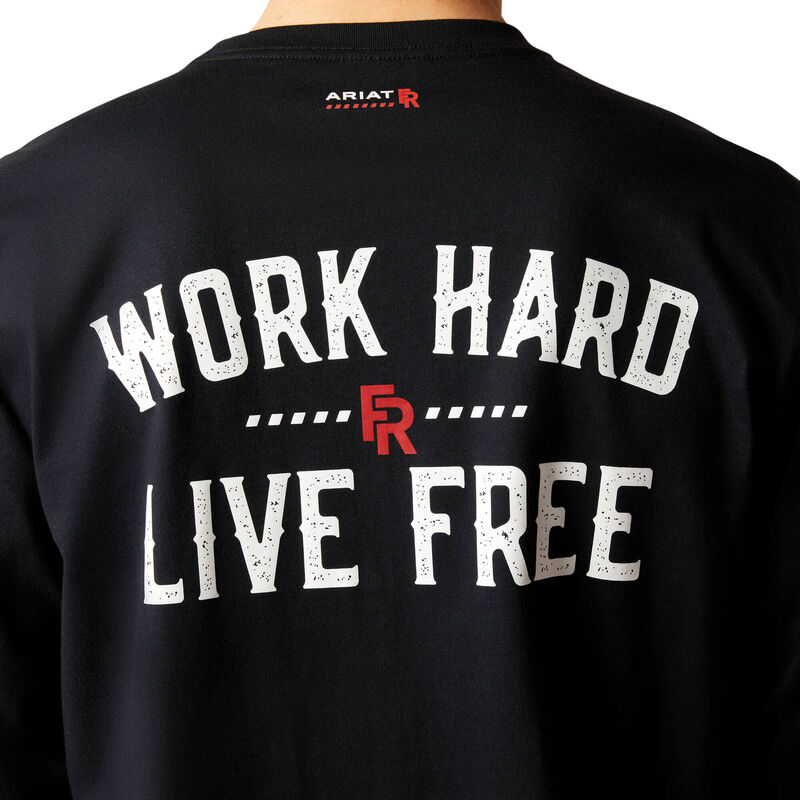 Ariat Men's FR Work Hard Live Free Short Sleeve Pocket Work Shirt