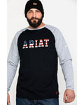 Ariat Men's FR Baseball Logo Crew Work Tee