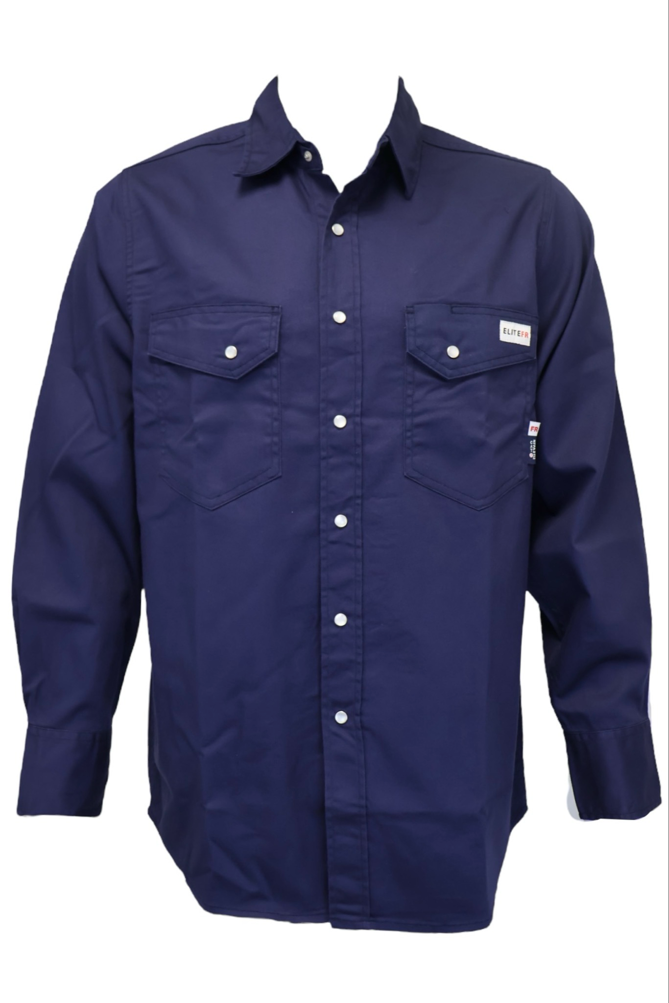 Men's Navy Blue FR Work Shirt with Snaps