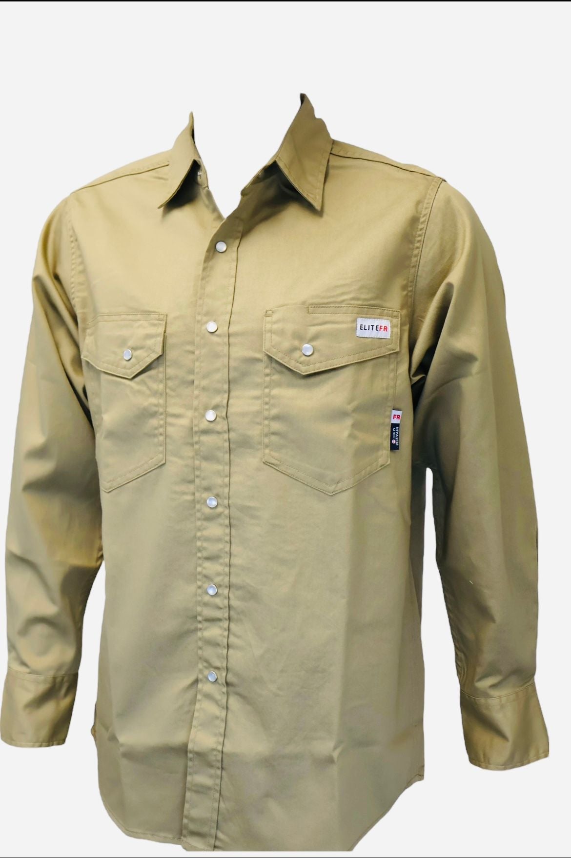 Men's Navy Blue FR Work Shirt with Snaps