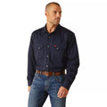 Ariat Men’s FR Solid Snap Work Shirt in Navy
