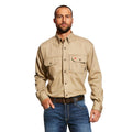 Ariat Men’s FR Solid Vent Shirt in Khaki