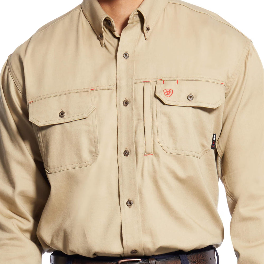 Ariat Men’s FR Solid Vent Shirt in Khaki