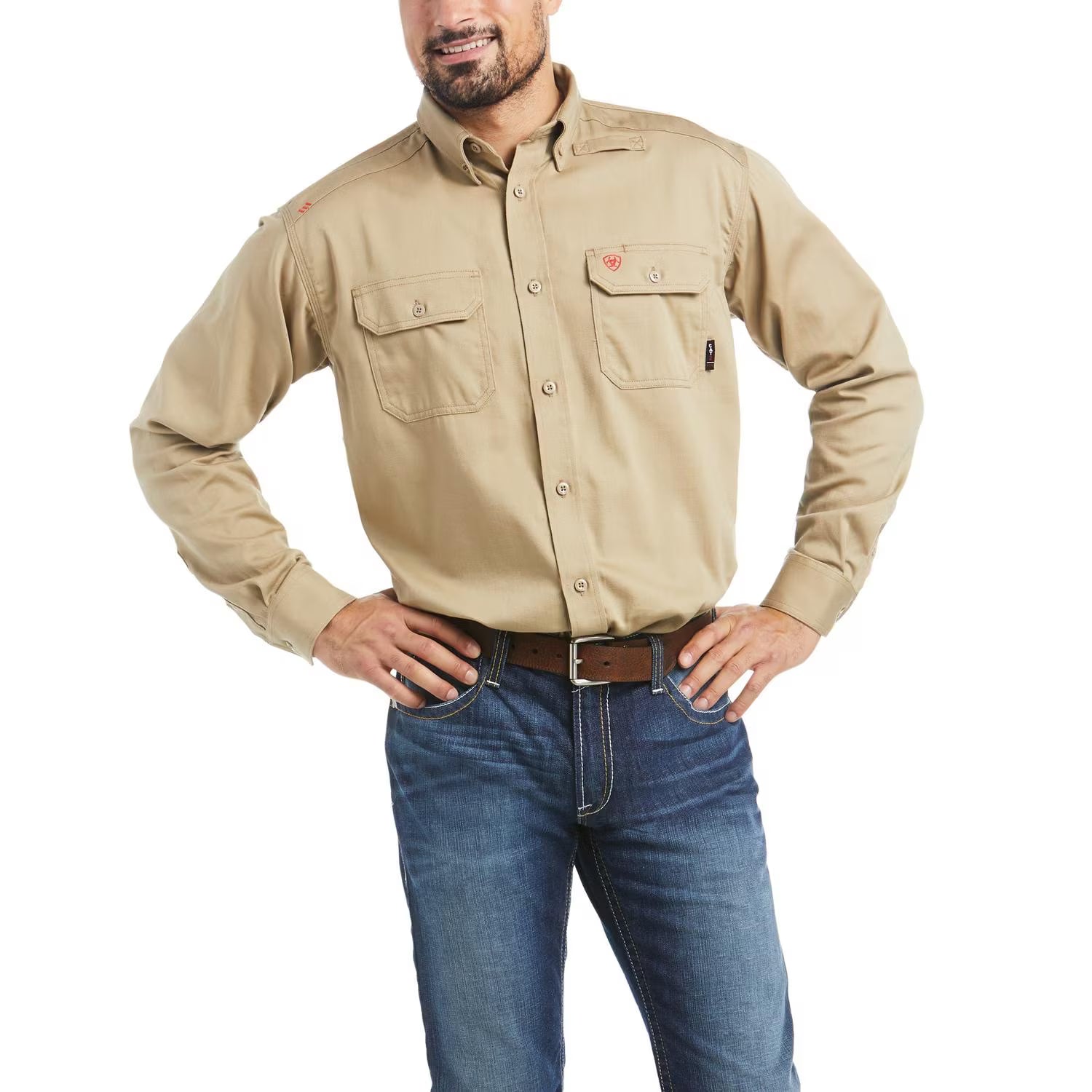 Ariat Men’s FR Solid Work Shirt in Khaki