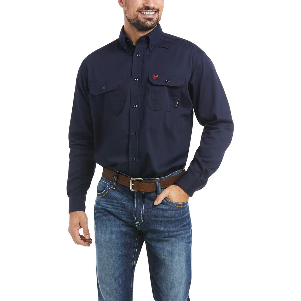 Ariat Men’s FR Solid Work Shirt in Navy