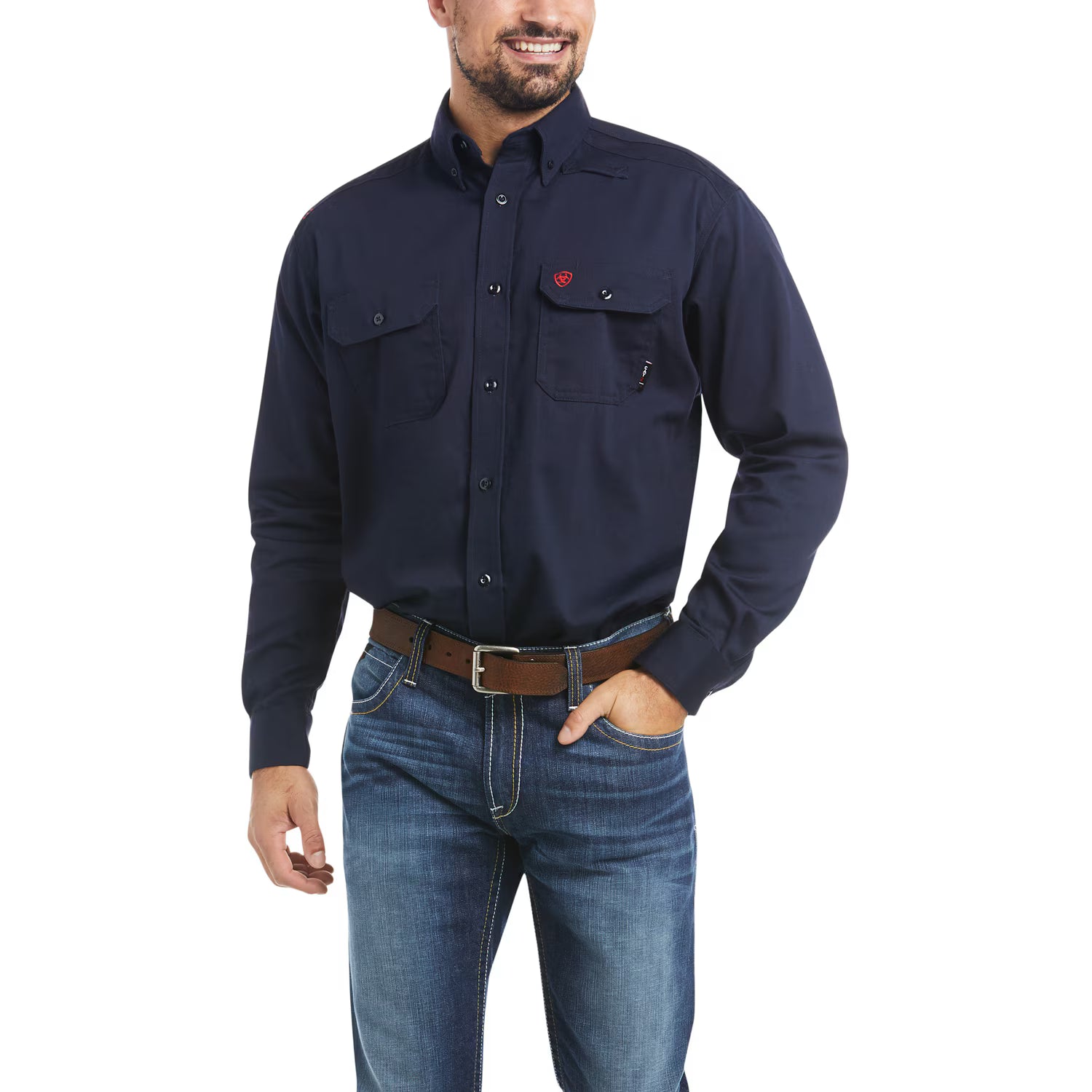 Ariat Men’s FR Solid Work Shirt in Navy