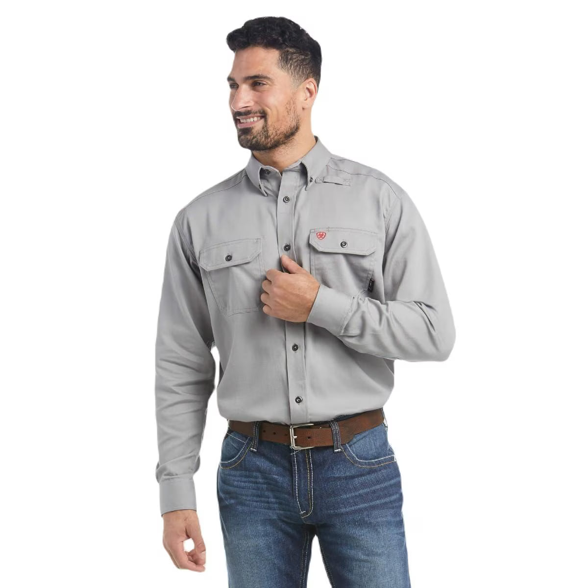 Ariat Men’s FR Solid Work Shirt in Silver Fox