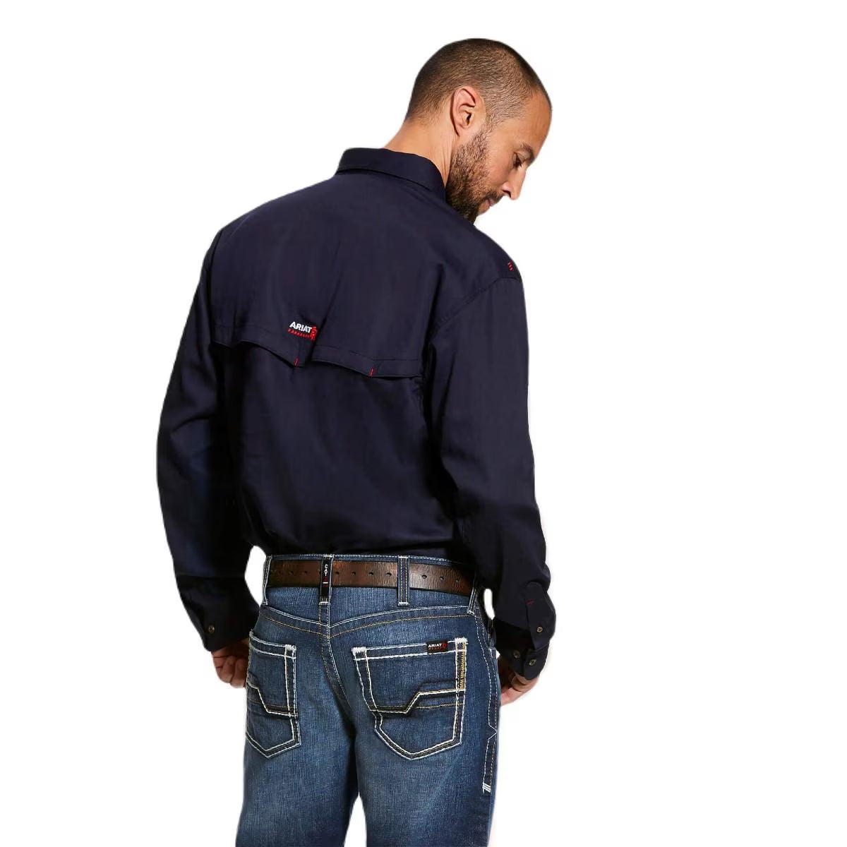 Ariat Men’s FR  Solid Vent Shirt in Navy