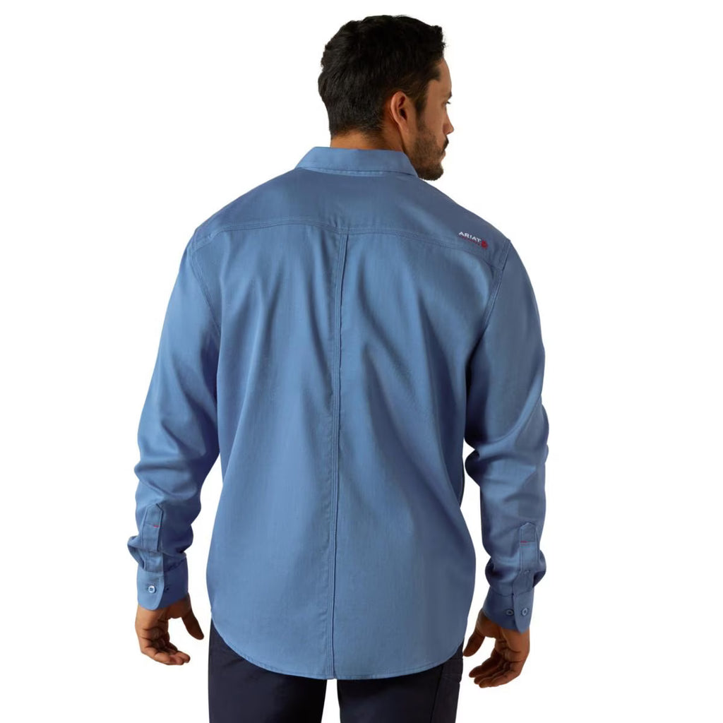 Ariat Men’s FR Solid Work Shirt in Medium Blue