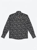 Alfabro FR Men's Western Paisley Work Shirt (Black & White)