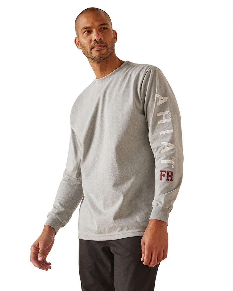Ariat Men's  FR Black Roughneck Skull Logo Long Sleeve FR Work T-Shirt