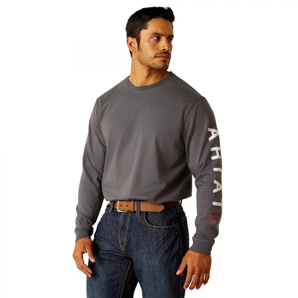 Ariat Men's  FR Black Roughneck Skull Logo Long Sleeve FR Work T-Shirt